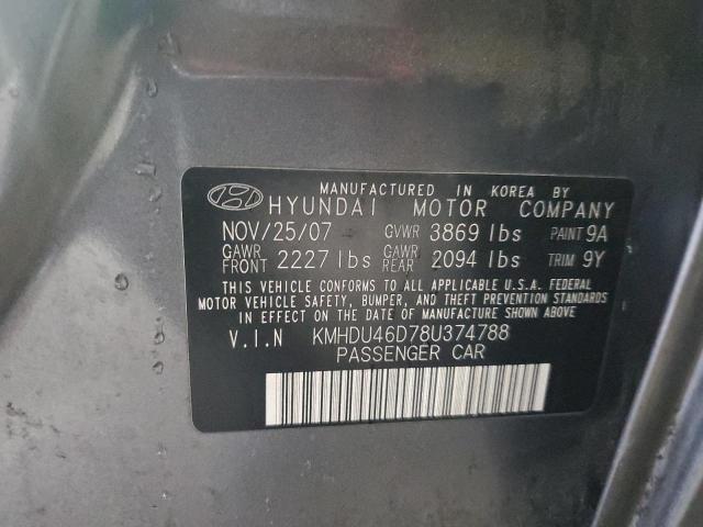 Photo 11 VIN: KMHDU46D78U374788 - HYUNDAI ELANTRA 