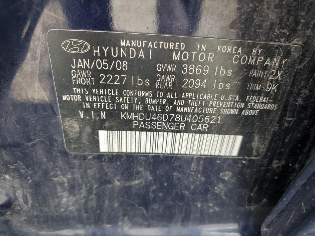 Photo 11 VIN: KMHDU46D78U405621 - HYUNDAI ELANTRA GL 