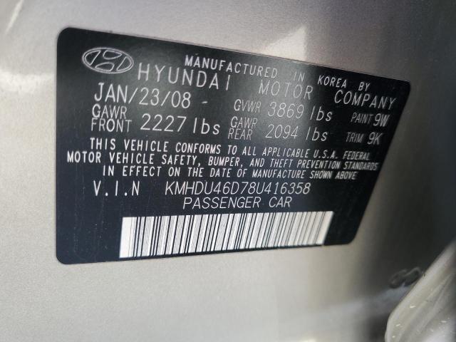 Photo 11 VIN: KMHDU46D78U416358 - HYUNDAI ELANTRA 