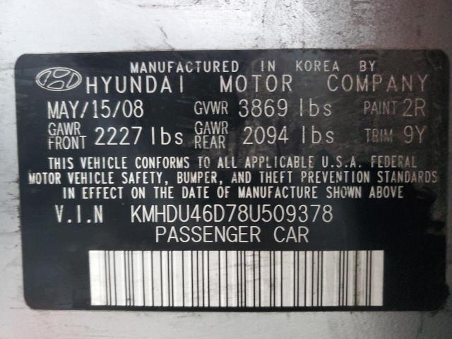 Photo 11 VIN: KMHDU46D78U509378 - HYUNDAI ELANTRA GL 