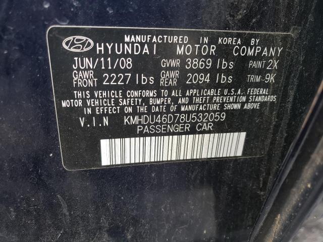 Photo 11 VIN: KMHDU46D78U532059 - HYUNDAI ELANTRA GL 