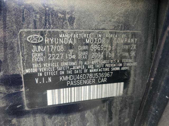 Photo 11 VIN: KMHDU46D78U536967 - HYUNDAI ELANTRA GL 