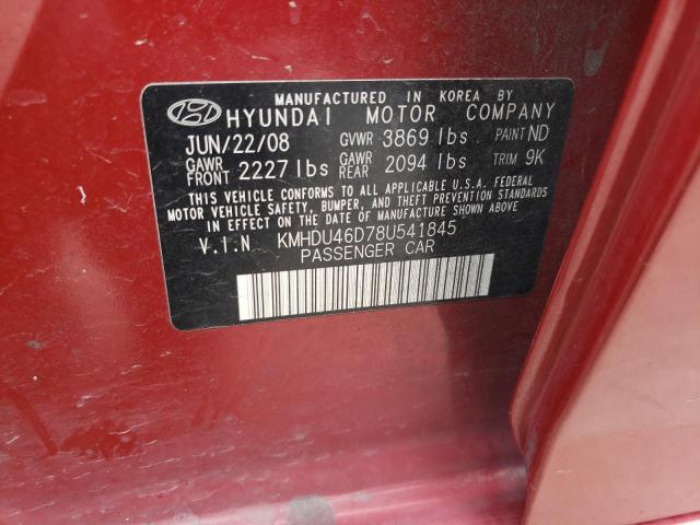 Photo 11 VIN: KMHDU46D78U541845 - HYUNDAI ELANTRA 