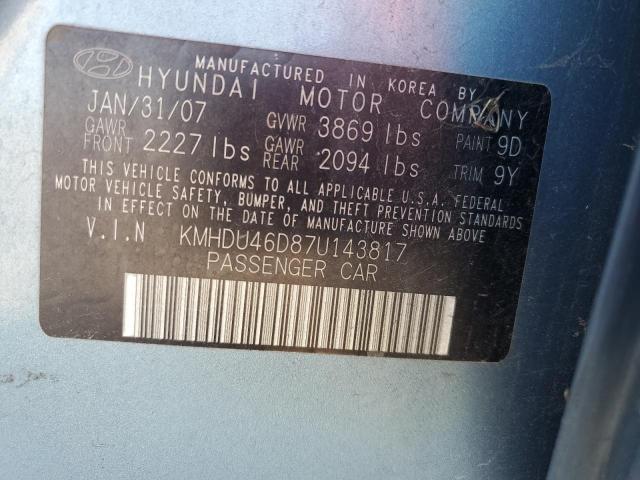 Photo 11 VIN: KMHDU46D87U143817 - HYUNDAI ELANTRA GL 