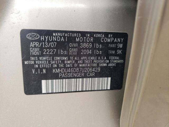 Photo 11 VIN: KMHDU46D87U206429 - HYUNDAI ELANTRA GL 