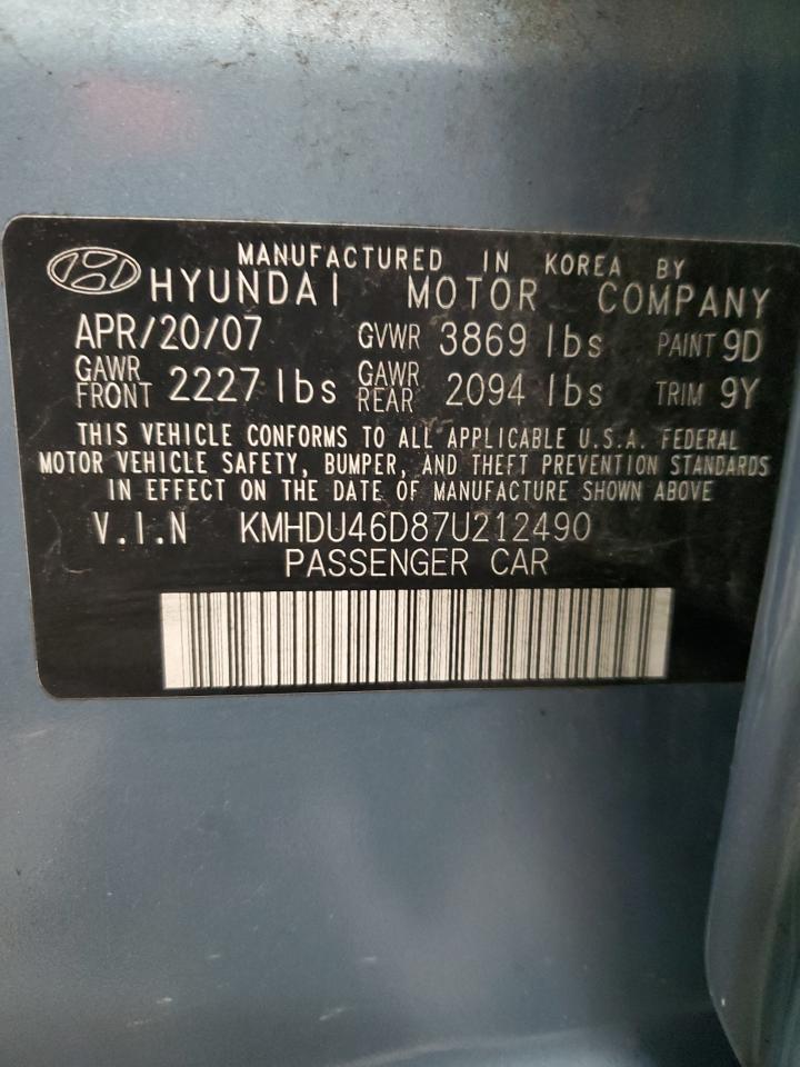 Photo 11 VIN: KMHDU46D87U212490 - HYUNDAI ELANTRA 