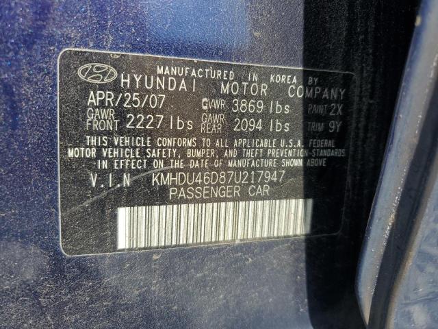 Photo 11 VIN: KMHDU46D87U217947 - HYUNDAI ELANTRA 