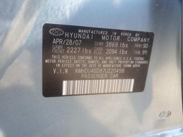 Photo 11 VIN: KMHDU46D87U220458 - HYUNDAI ELANTRA 