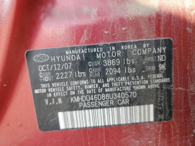 Photo 12 VIN: KMHDU46D88U340570 - HYUNDAI ELANTRA 