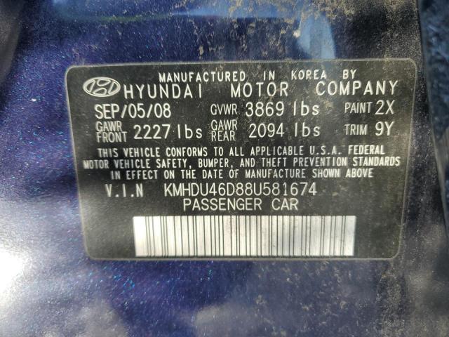 Photo 12 VIN: KMHDU46D88U581674 - HYUNDAI ELANTRA 