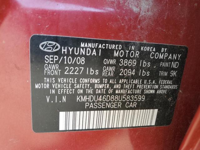 Photo 11 VIN: KMHDU46D88U583599 - HYUNDAI ELANTRA 