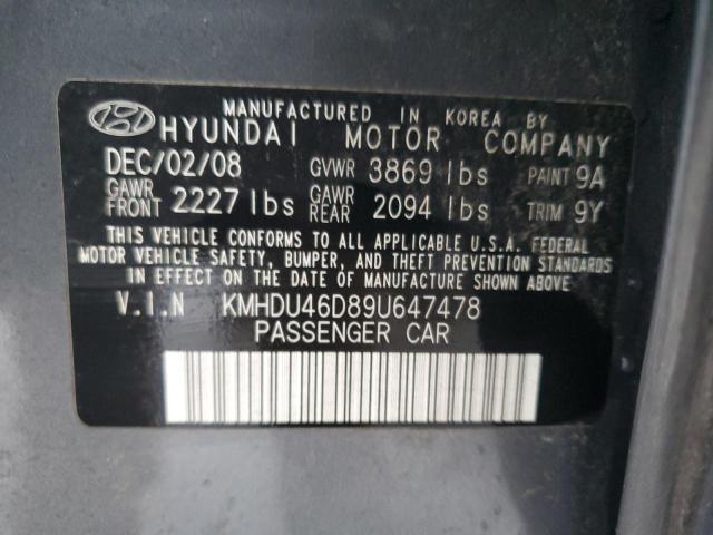 Photo 11 VIN: KMHDU46D89U647478 - HYUNDAI ELANTRA 