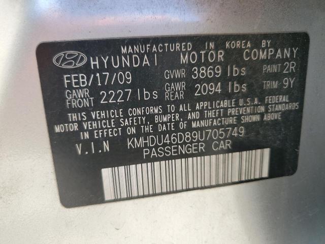 Photo 11 VIN: KMHDU46D89U705749 - HYUNDAI ELANTRA GL 