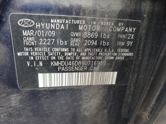 Photo 11 VIN: KMHDU46D89U716959 - HYUNDAI ELANTRA GL 