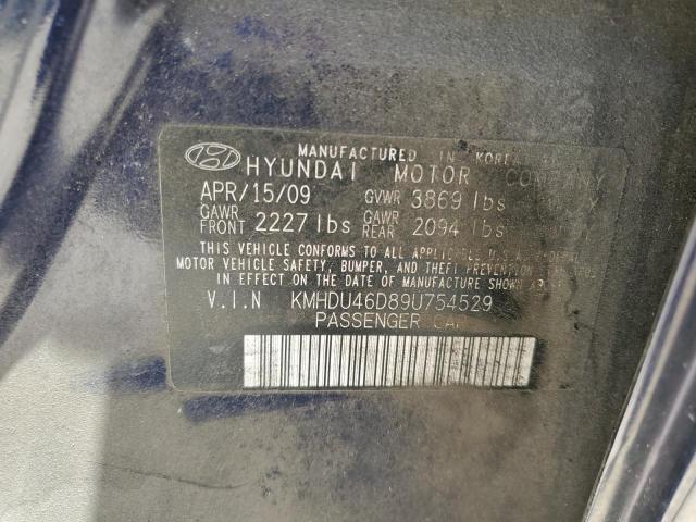 Photo 11 VIN: KMHDU46D89U754529 - HYUNDAI ELANTRA GL 