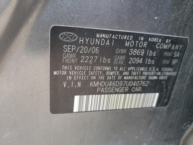 Photo 12 VIN: KMHDU46D97U040762 - HYUNDAI ELANTRA GL 