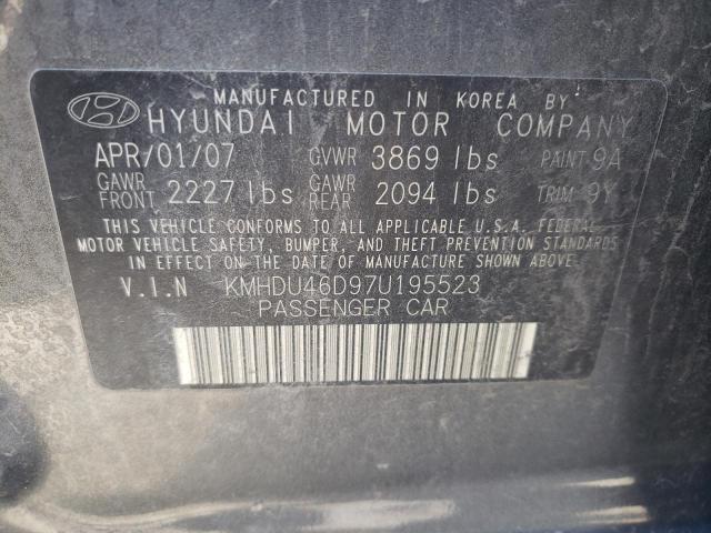 Photo 11 VIN: KMHDU46D97U195523 - HYUNDAI ELANTRA 