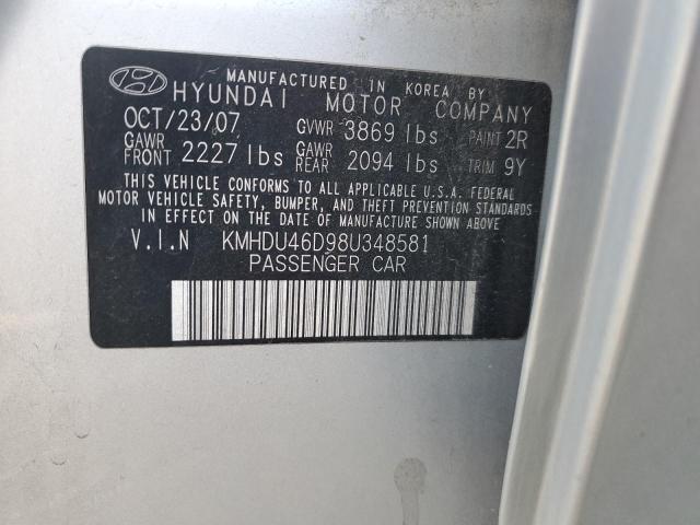 Photo 11 VIN: KMHDU46D98U348581 - HYUNDAI ELANTRA GL 