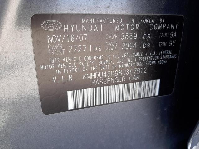 Photo 11 VIN: KMHDU46D98U367812 - HYUNDAI ELANTRA 