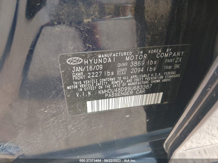 Photo 8 VIN: KMHDU46D99U683387 - HYUNDAI ELANTRA 