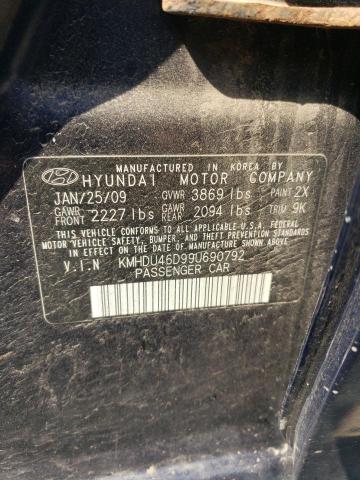 Photo 12 VIN: KMHDU46D99U690792 - HYUNDAI ELANTRA 