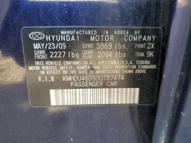 Photo 11 VIN: KMHDU46D99U787474 - HYUNDAI ELANTRA GL 