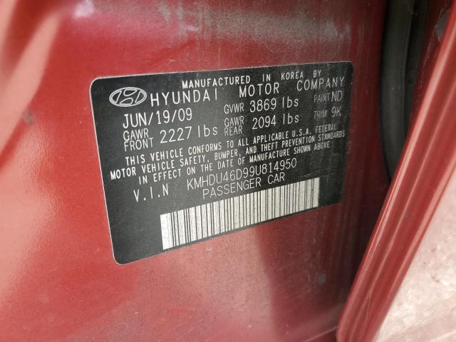 Photo 11 VIN: KMHDU46D99U814950 - HYUNDAI ELANTRA GL 