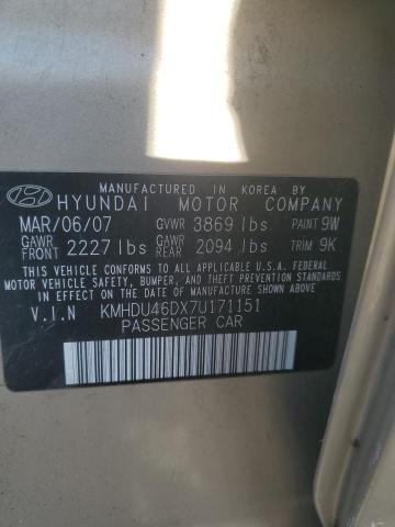 Photo 11 VIN: KMHDU46DX7U171151 - HYUNDAI ELANTRA GL 