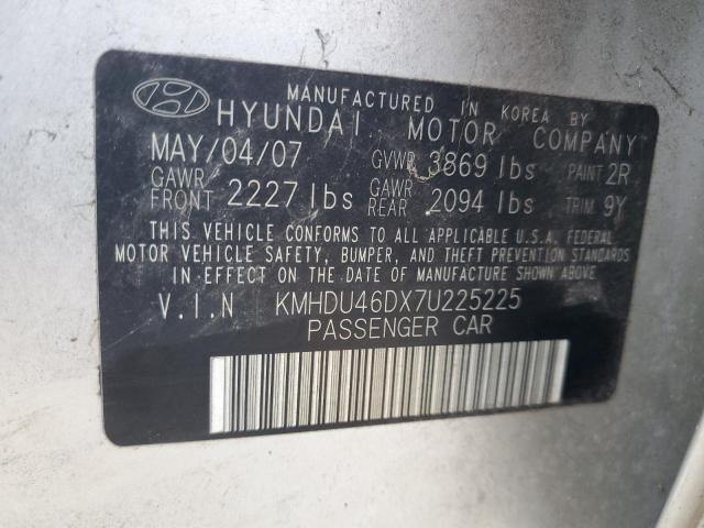 Photo 12 VIN: KMHDU46DX7U225225 - HYUNDAI ELANTRA GL 