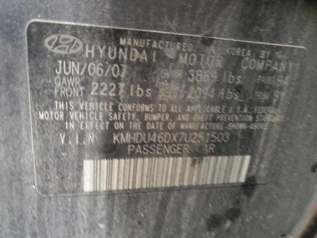 Photo 11 VIN: KMHDU46DX7U251503 - HYUNDAI ELANTRA GL 