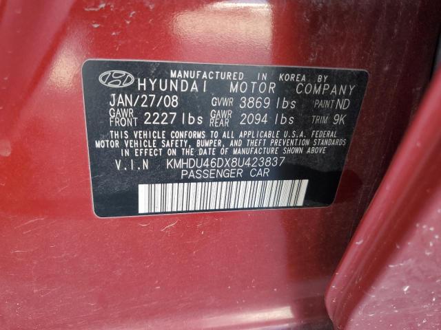 Photo 11 VIN: KMHDU46DX8U423837 - HYUNDAI ELANTRA 