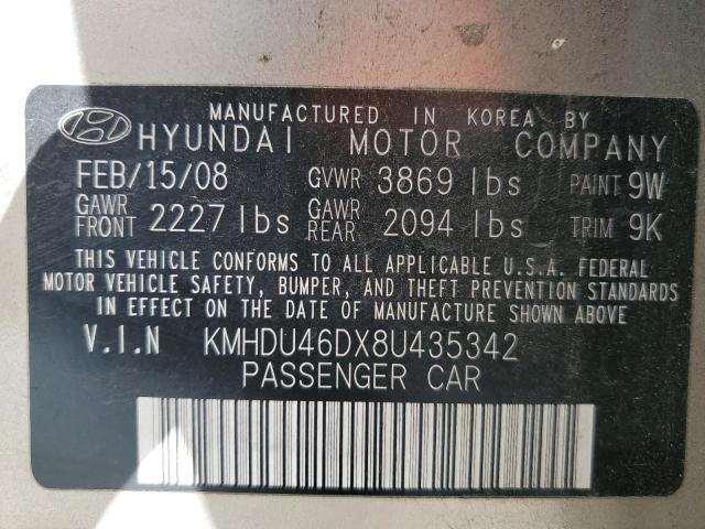 Photo 12 VIN: KMHDU46DX8U435342 - HYUNDAI ELANTRA 