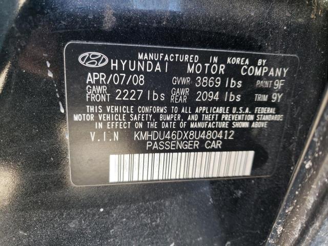 Photo 11 VIN: KMHDU46DX8U480412 - HYUNDAI ELANTRA 