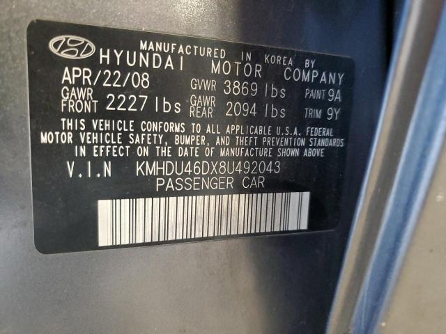 Photo 11 VIN: KMHDU46DX8U492043 - HYUNDAI ELANTRA 