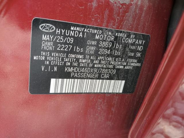 Photo 11 VIN: KMHDU46DX9U788309 - HYUNDAI ELANTRA GL 