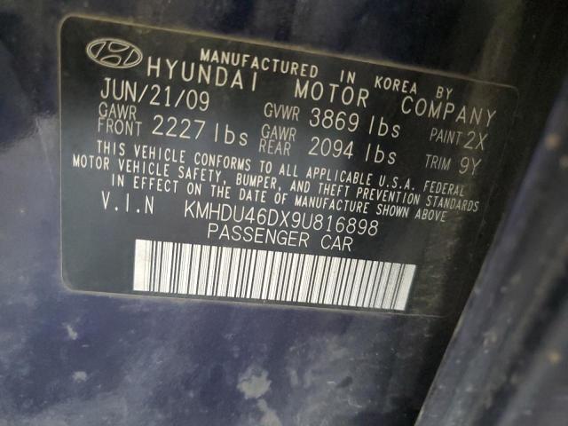 Photo 11 VIN: KMHDU46DX9U816898 - HYUNDAI ELANTRA GL 