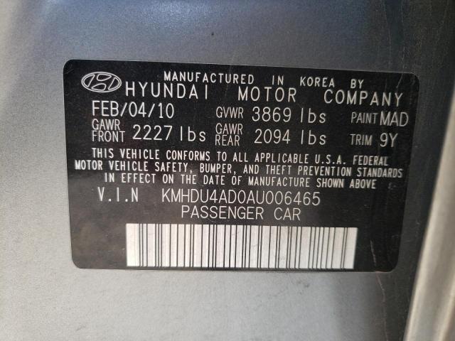 Photo 12 VIN: KMHDU4AD0AU006465 - HYUNDAI ELANTRA BL 