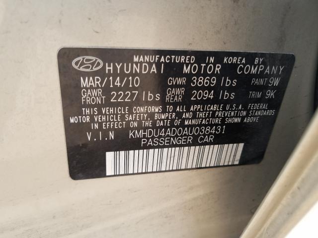 Photo 9 VIN: KMHDU4AD0AU038431 - HYUNDAI ELANTRA BL 