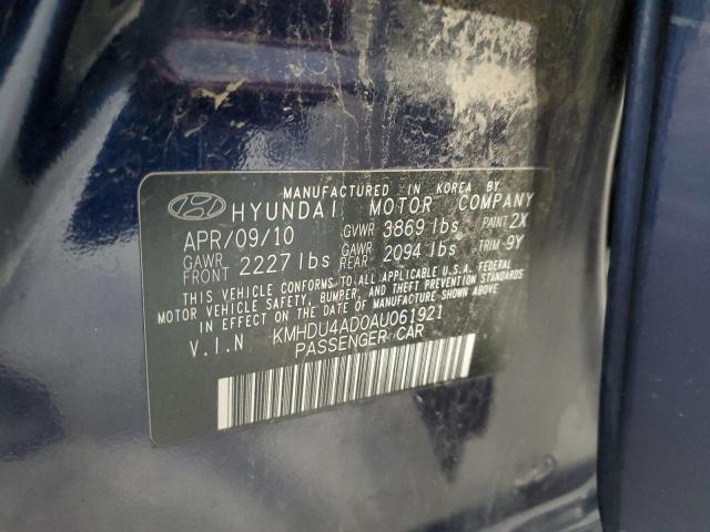 Photo 11 VIN: KMHDU4AD0AU061921 - HYUNDAI ELANTRA BL 