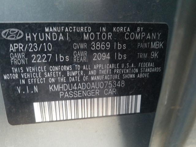 Photo 9 VIN: KMHDU4AD0AU075348 - HYUNDAI ELANTRA BL 