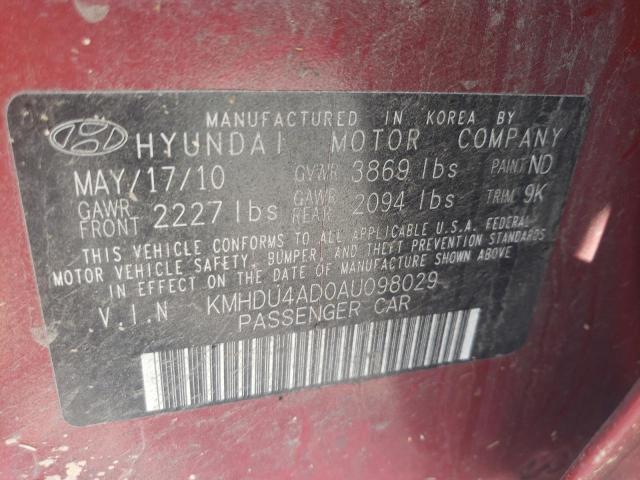 Photo 11 VIN: KMHDU4AD0AU098029 - HYUNDAI ELANTRA BL 