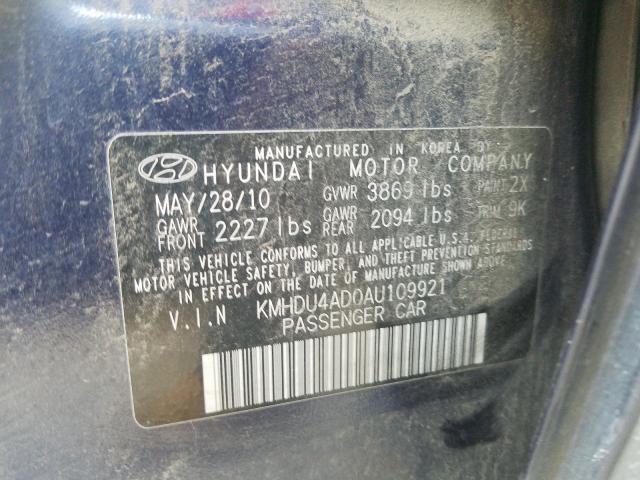 Photo 9 VIN: KMHDU4AD0AU109921 - HYUNDAI ELANTRA BL 