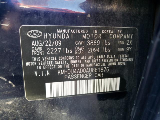 Photo 9 VIN: KMHDU4AD0AU861876 - HYUNDAI ELANTRA BL 