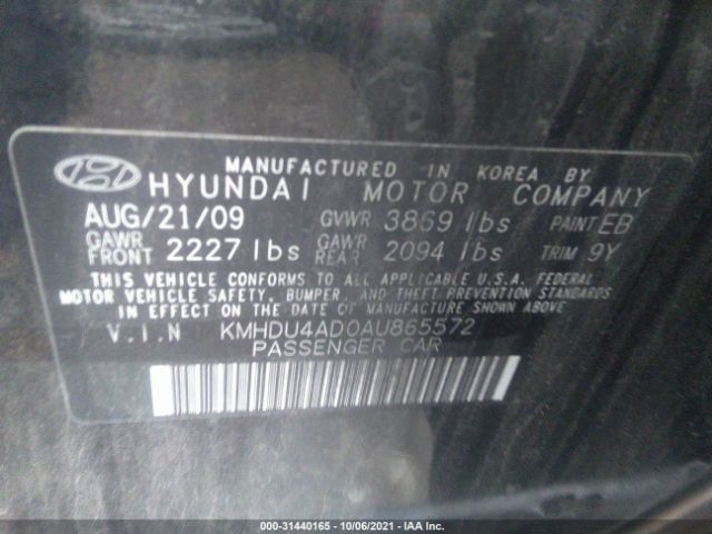 Photo 8 VIN: KMHDU4AD0AU865572 - HYUNDAI ELANTRA 