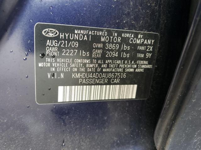 Photo 11 VIN: KMHDU4AD0AU867516 - HYUNDAI ELANTRA 