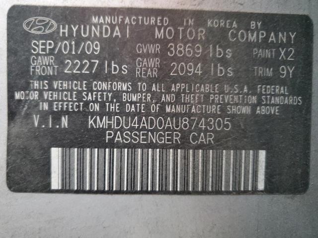 Photo 11 VIN: KMHDU4AD0AU874305 - HYUNDAI ELANTRA BL 