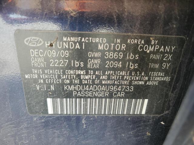 Photo 9 VIN: KMHDU4AD0AU964733 - HYUNDAI ELANTRA BL 