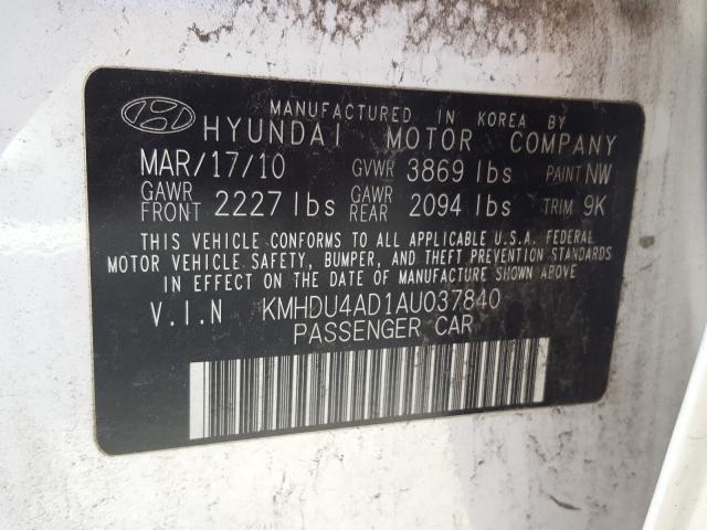 Photo 9 VIN: KMHDU4AD1AU037840 - HYUNDAI ELANTRA BL 