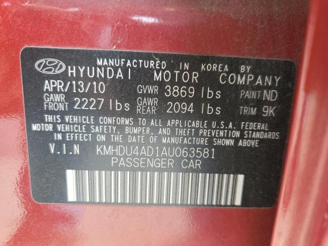 Photo 11 VIN: KMHDU4AD1AU063581 - HYUNDAI ELANTRA 