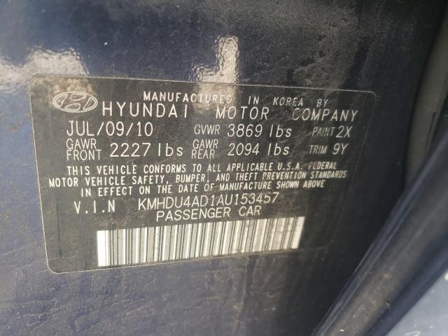 Photo 9 VIN: KMHDU4AD1AU153457 - HYUNDAI ELANTRA BL 